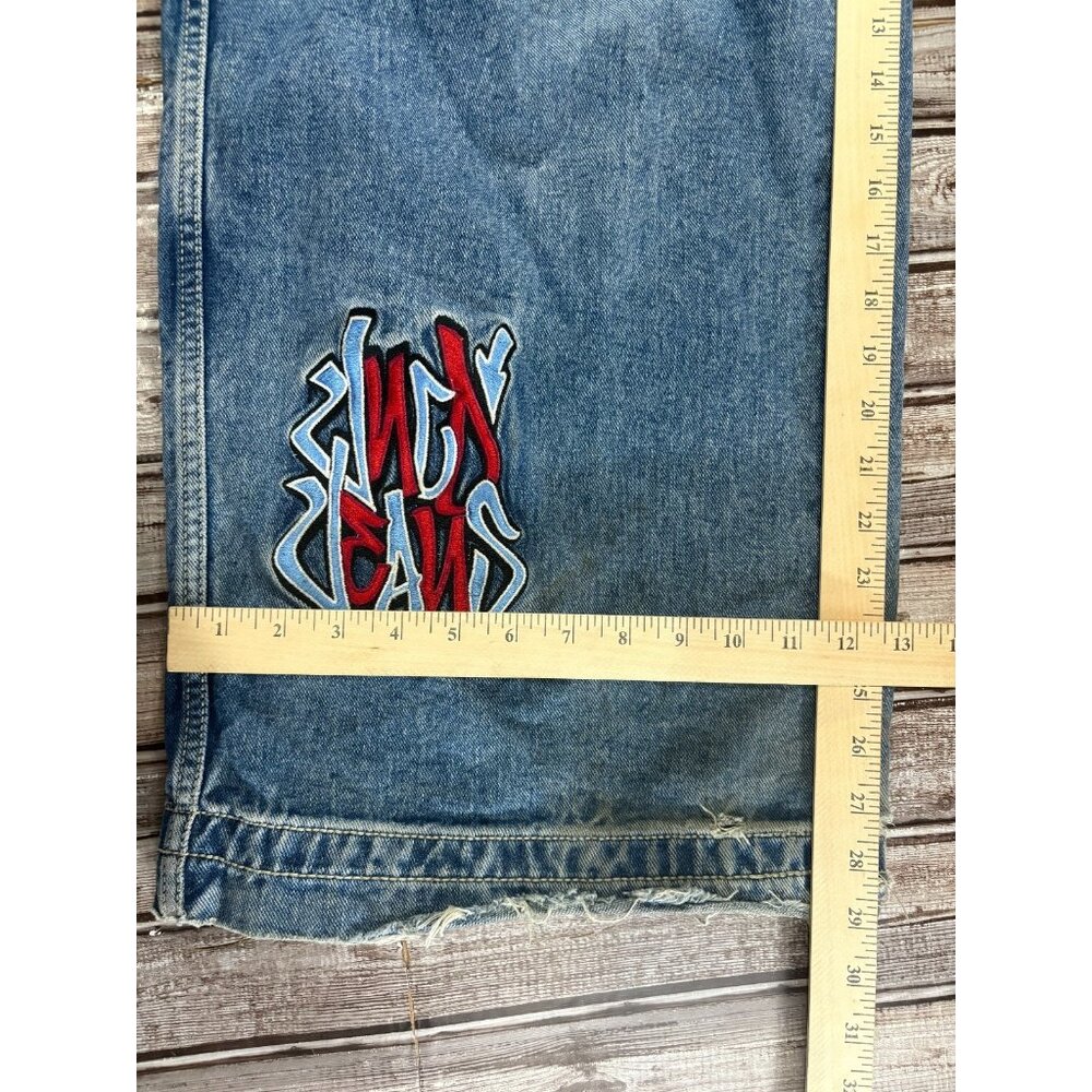 JNCO Rollin’ 26” baggy jeans size 34 x 30 color dark stone Y2K Vintage - Picture 7 of 7